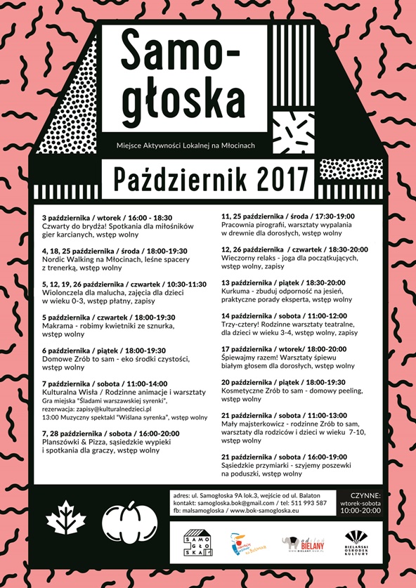 Plakat z programem miesięcznym, październik 2017
