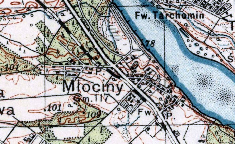 Stara mapa Młocin