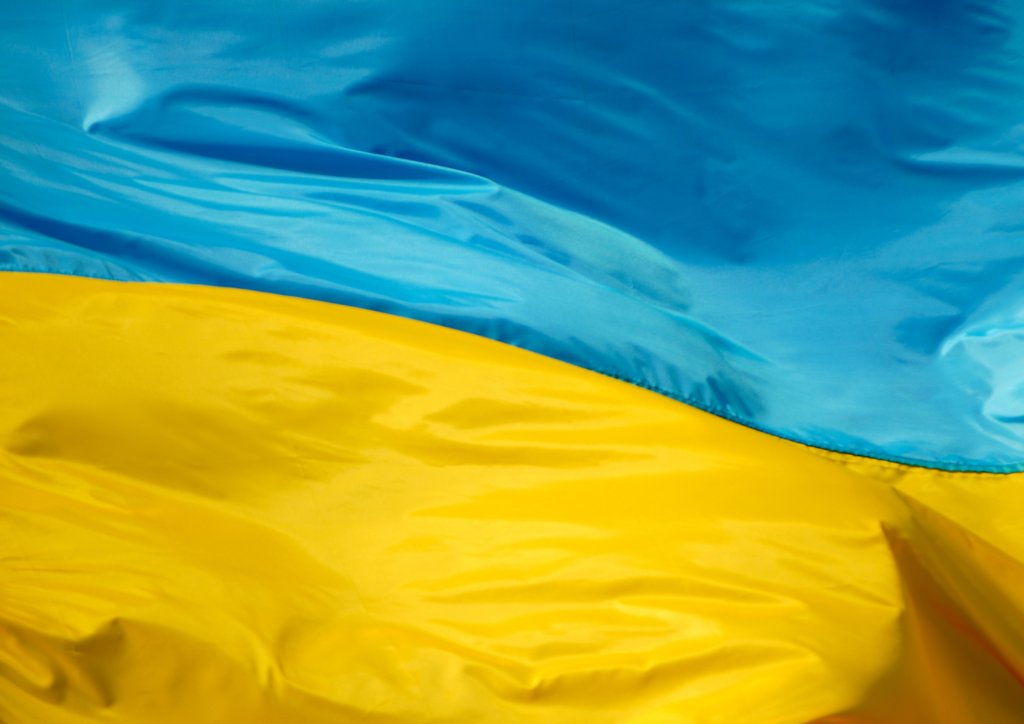 Niebiesko-żółta flaga Ukrainy.